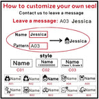 Customized Name ink Stamp self inking seals Personal Baby Waterproof Non-fading Kindergarten Name Seal New student teacher gift