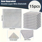 Thickened Steel Wire Cleaning Cloth Non-Scratch Double-layer Iron Microfiber Mesh Dishrag Washing Pot Rags Kitchen Towel
