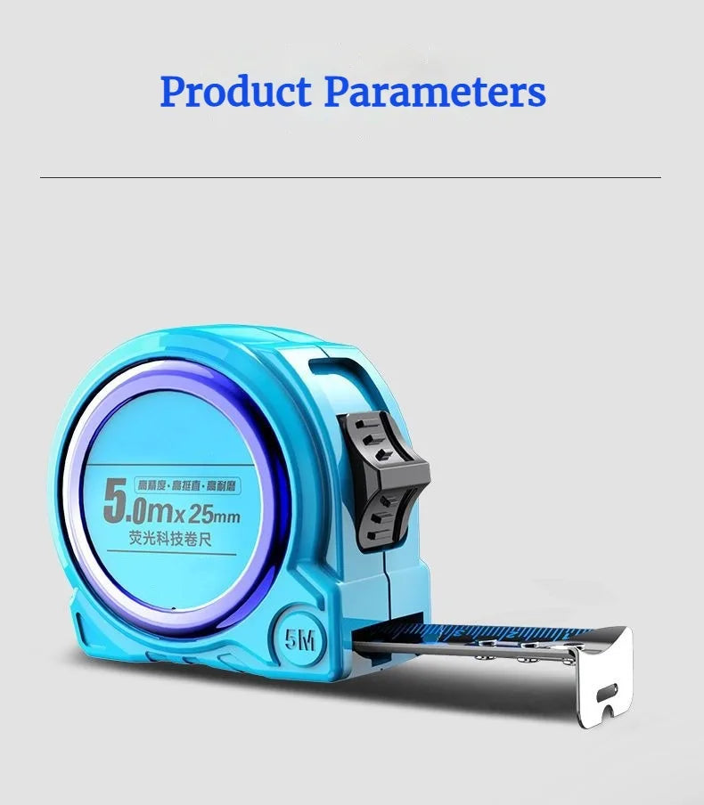 Portable High-precision Measuring Tape Thickened Wear-resistant Tape Measure Retractable Blue 3M 5M 7.5M 10M Work Measuring Tool