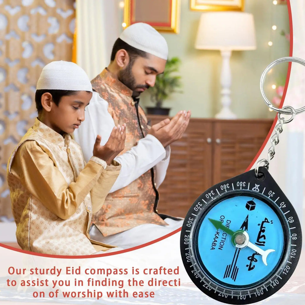 Muslim Qibla Compass Portable Outdoor Compasses For Hiking Direction Eid Pray Keychain Decor For Camping Backpacking Hiking