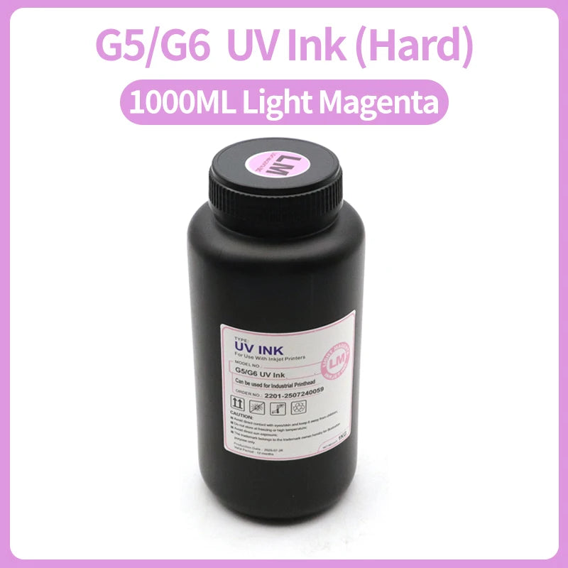 1000ML LED Curable UV Ink For Ricoh G5 G6 Gen3 Gen4 Gen4L Gen5 Gen5i Gen5S Gen6 G3 G4 G5i Printhead Hard Soft Neutral UV Ink