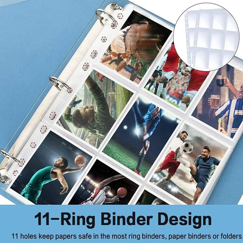 A4 Size 9 Pocket Trading Gaming Card Sleeves Double Side Storage Album Binder Pages Card Collection Holders Idol Photo Albums