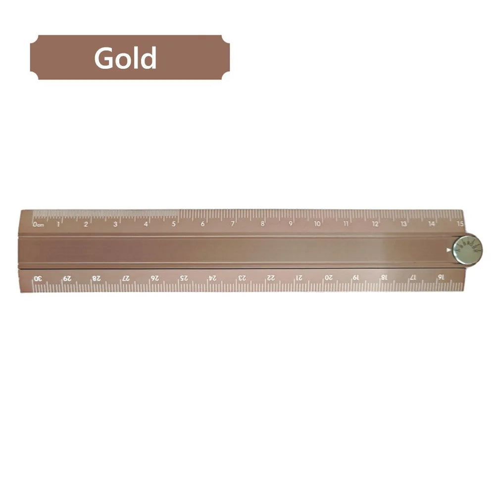 High Quality 30cm Folding Ruler Aluminum Alloy Multifunctional Stationery Ruler Drawing Measuirng Tool Metal Ruler Students