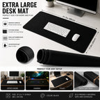 XXL Extended Desk Mat Gaming Mouse Pad Large Waterproof Stitched Edge Non-Slip Rubber Base for Office Home Laptop PC Use