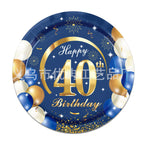 18th 30th 40th 50th 60th 70th Birthday Decorations Men Women Blue Birthday Happy Birthday  Plates Cup Tableware Anniversary