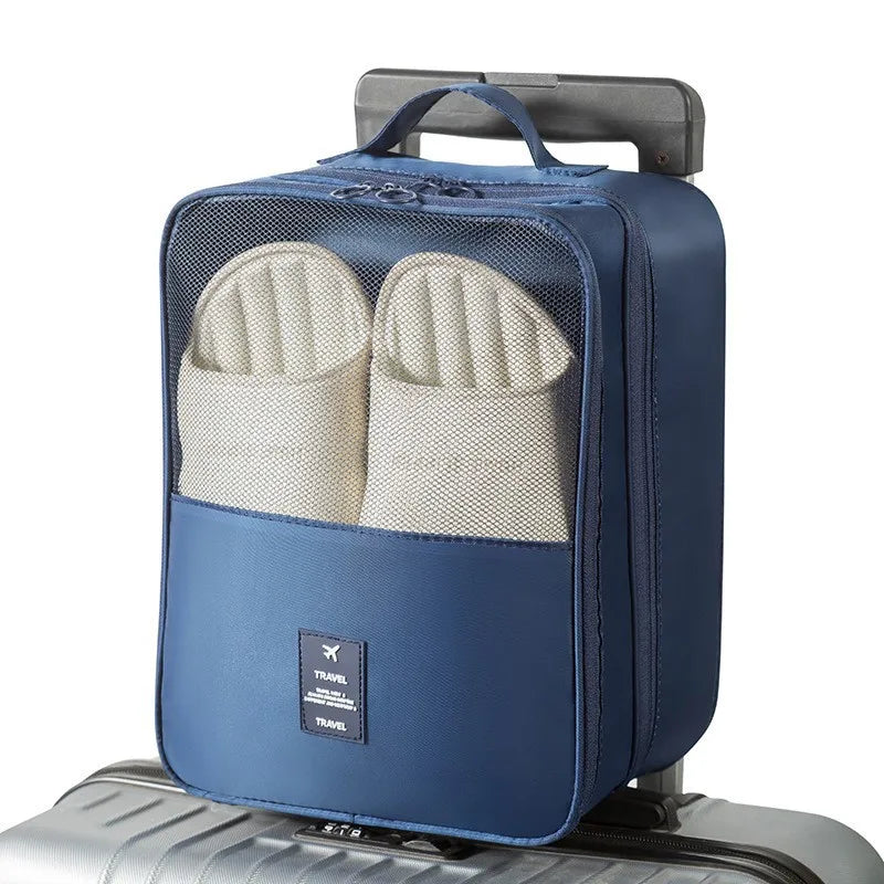 Travel Shoe Bag Storage Bag Washed Diagonal Breathable Mesh Multiple Pairs of Shoes Portable Shoe Box for Business Trips