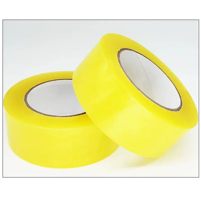 (2Pcs)48mm * 110M Transparent Yellow, Transparent White Tape for Express Packaging of Large Rolls and Thick Box Sealing