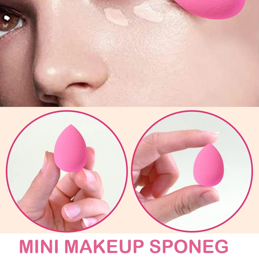 16PCS Pink Makeup Sponge & Powder Puff Set, Dry & Wet Use Foundation Blender, Latex-Free Beauty Tools with Storage Jar for Daily Makeup