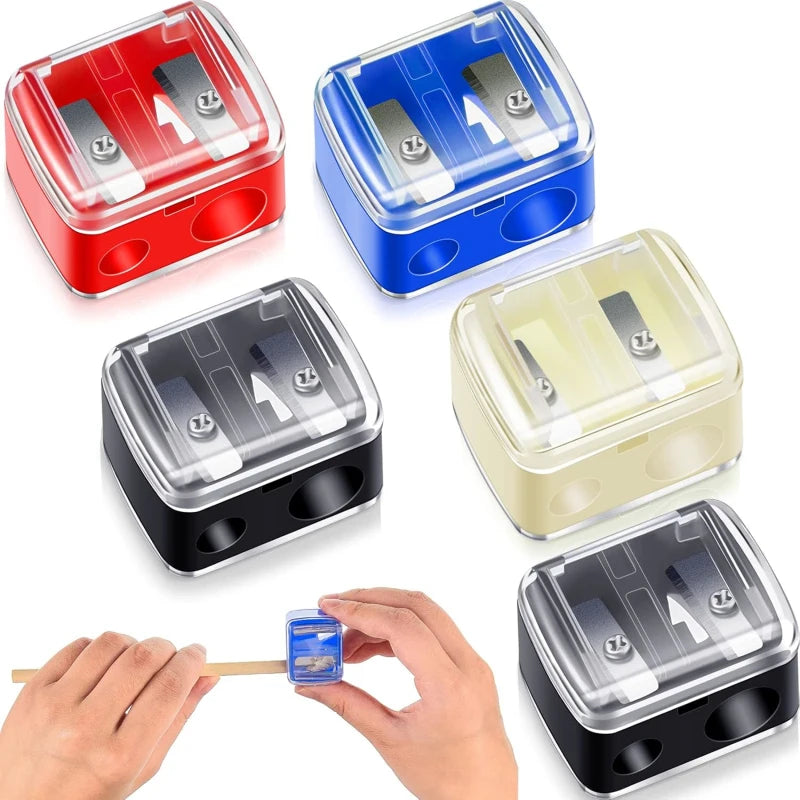 1/4 Pcs Dual Holes Eyeliner Sharpener, Compact Makeup Pencil Sharpeners, Makeup Pencil Sharpener for Eyeliner Lip Liner Pencils