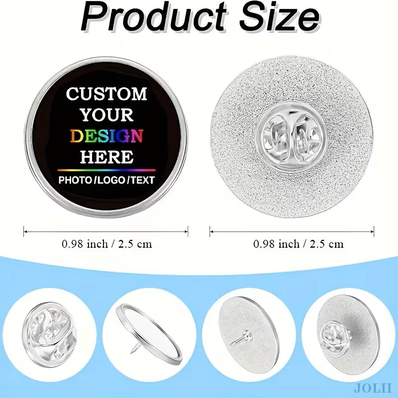 Custom Photo/Text/Logo Badges - Personalised Photo Badges - Badges Customisable with Your Own Images and Text