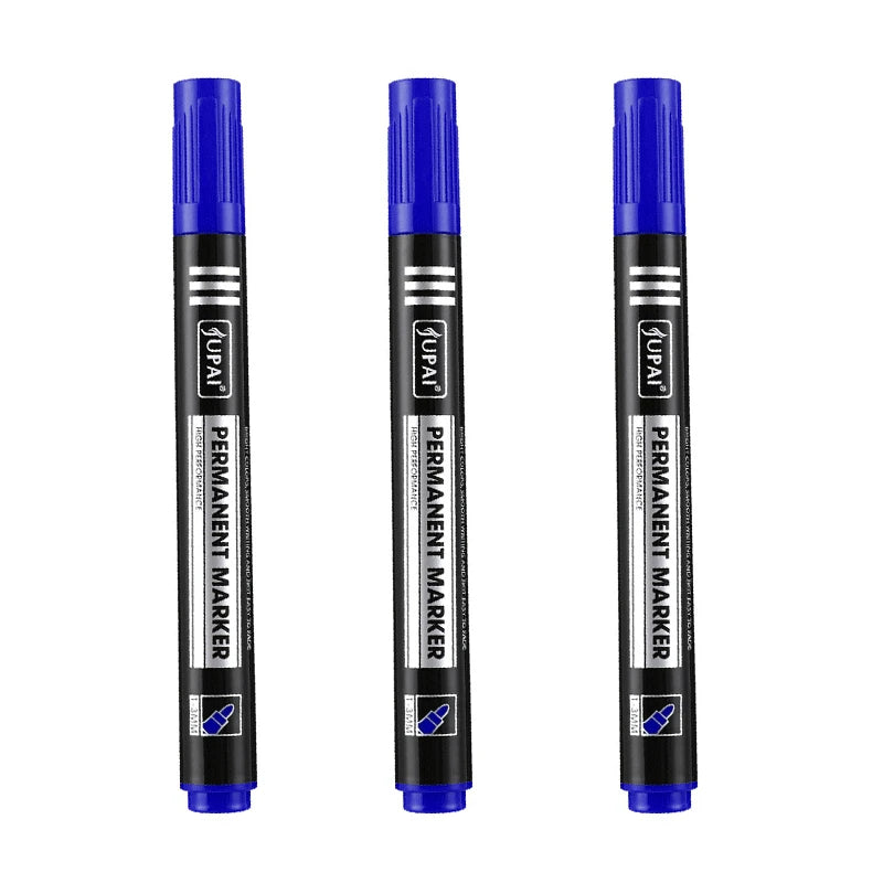 3/6Pcs/Set Permanent Marker Pen Fine Point Waterproof Ink Thin Nib Crude Nib Black Blue Red Ink 1.5mm Fine Color Marker Pens