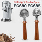 Double Spout 51mm Coffee Portafilter With 1 2 Cups Basket for Delonghi ECO680 ECO685