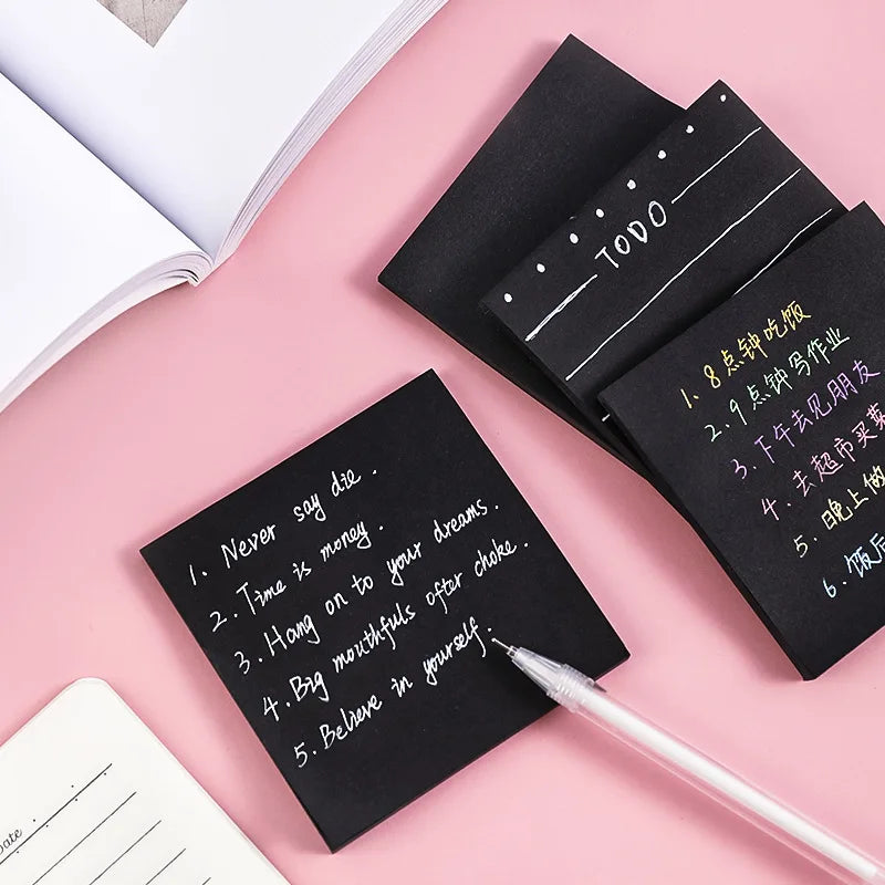 Black N Times Sticky Notes To Do List Memo Pad Notepad Cute School Office Supplies Gift Stationery