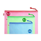 5PCS/10PCS/20PCS Transparent File Bags Pvc Grid Zipper Bags A4 A5 Document Bags Grid Bags