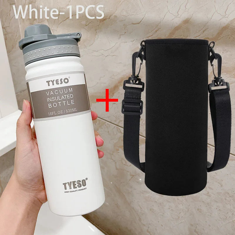 TYESO 600/750ML Thermos Bottle Stainless Steel Vacuum Flask Travel Cup Insulated Water Bottle Sport Thermal Mug Hot & Cold Mug