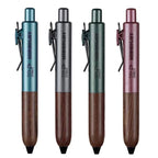 Retro Metal Mini Pocket Gel Pen Wood Grip Small Signing Pens 0.5mm Black Ink Smooth Writing Mignight Retractable Daily Write Pen