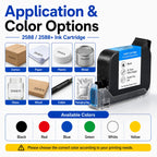 2588 2588+ 2588M 42ML Quick Dry Ink Cartridge 12.7mm Print Height for Handheld Inkjet Printer Compatible Replacement