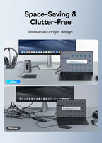 Baseus 11-IN-1 USB C HUB HDMI DP 4K@60Hz MST Triple Display USB 3.2 Splitter with RJ45 3.5mm Mic PD100W Magnetic Docking Station