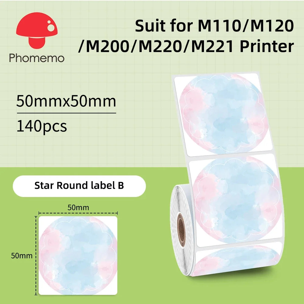Phomemo Label For M110/M220/M221 Mini Printer Portable Thermal Label Stickers Self-Adhesive Waterproof Label Maker Sticker New