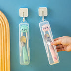 Portable Transparent Tableware Box Travel Flatware Storage Box With Flip Cover Dustproof Chopsticks Forks Spoon Cutlery Case