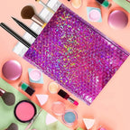 50Pcs Holographic Bubble Mailer Rose Red Mailing Envelope Waterproof Courier Bag Padded Bubble Envelopes Pack Bag for Shipping