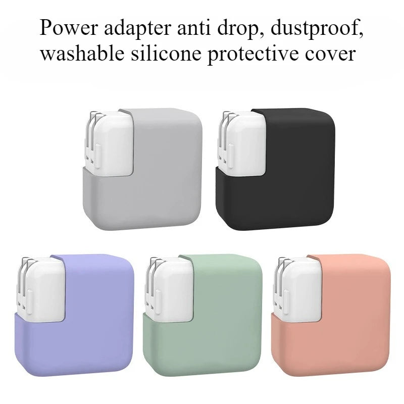 Travel Silicone Case for MacBook Charger 29-140W Adapter Cover Pro/Air Power Brick Organizer Apple Laptop Protection