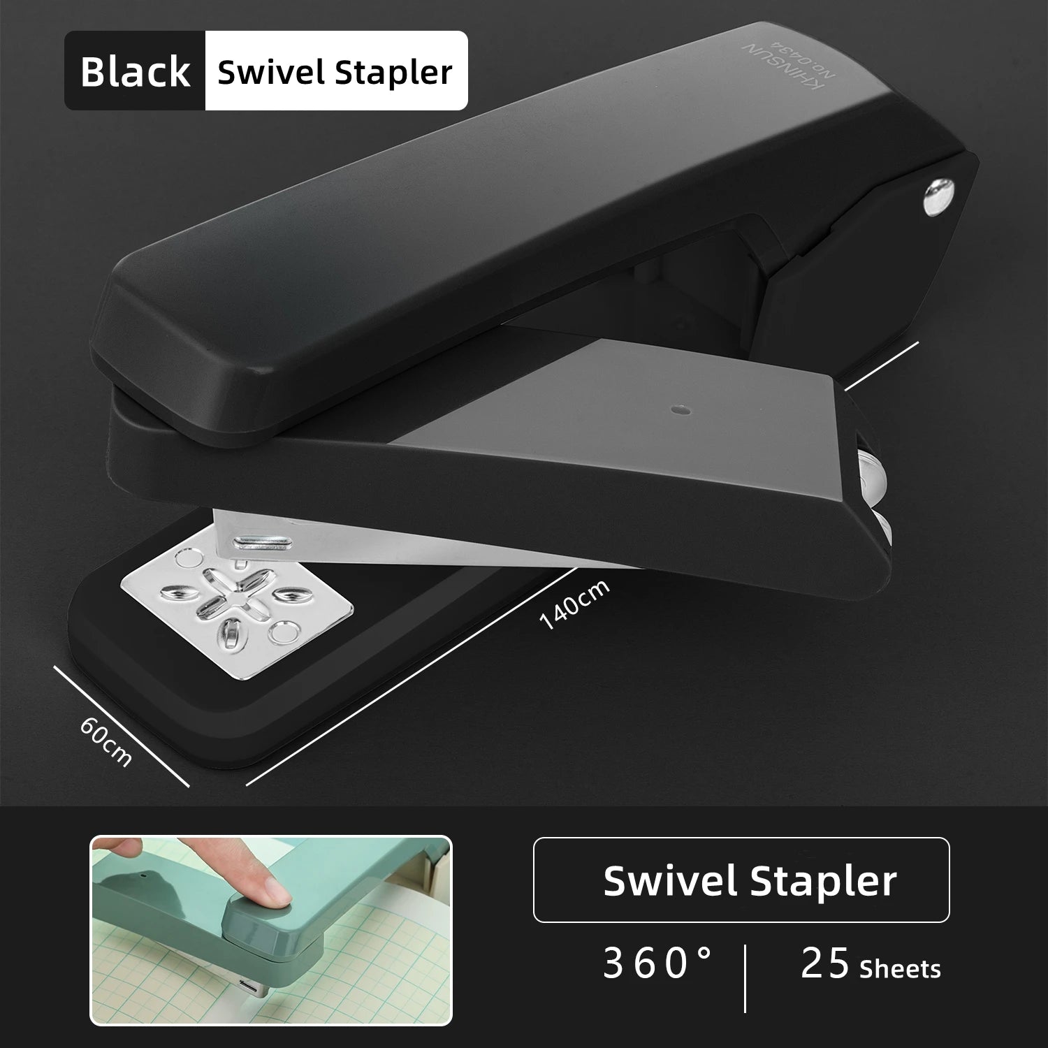 24/6 Durable Swivel Stapler Manual Office Stapling Machine Paper Binding Tool for Business And School Supplies