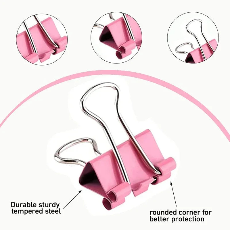 5-30Pcs Metal Binder Clips Colorful File Paper Clip 15/19/25/32/41/51mm Used for Books Stationery Clip School Office Supplies
