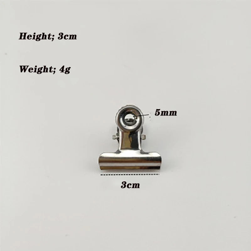 Stainless Steel Bulldog Clips Metal Office Paper Clip Binder Grip Clamp 75mm