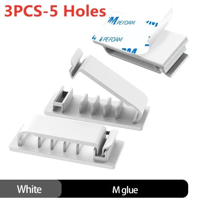 Cable Organizer Self Adhesive Cable Clips USB Cable Management Clamp Car Home Desk Wall Cord Holder Charging Wire Winder Manager