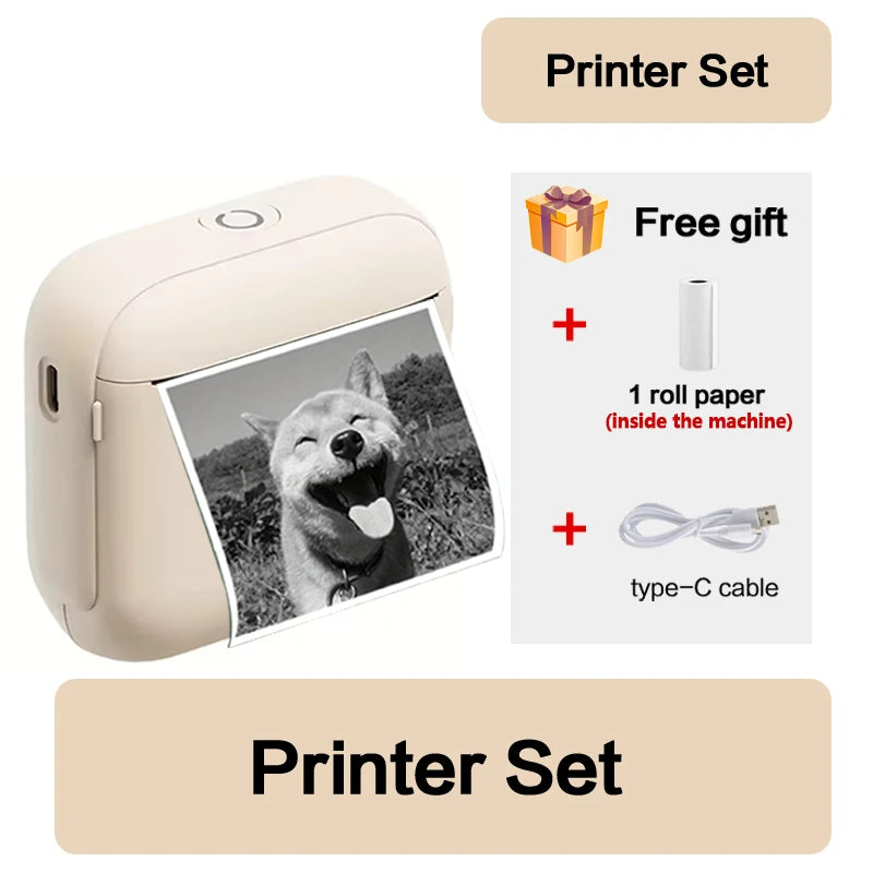 58MM Mini Portable Thermal Printer Pocket Photo Printer Mobile Wireless Bluetooth Adhesive Color Sticker Tags Notes Label Maker