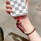 INS British Style Contrasting Woven Phone Lanyard Short Handheld Trendy Phone Case Wrist Rope Doll Luggage Pendant Hanging Rope