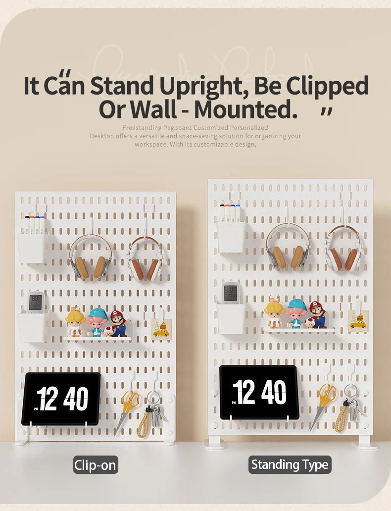 Neat Plastic Pegboard  Desk Organizer with Multiple Accessories for Home Office, Craft Room and Garage Display