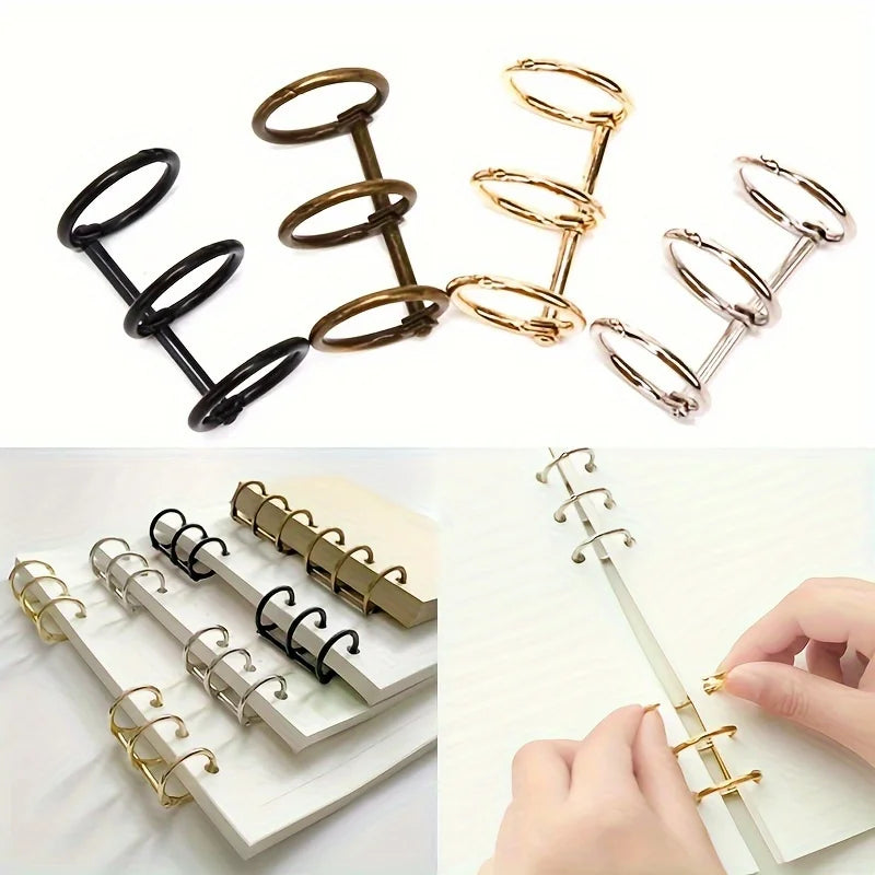 Durable Metal Binder with 3 Rings for Notebooks, Photo Albums, and DIY Projects