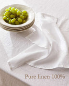 High Quality 100% Linen Napkins Restaurant Wedding Dinner Solid Color Cloth Pure Linen Classical Custom Home Table Napkin