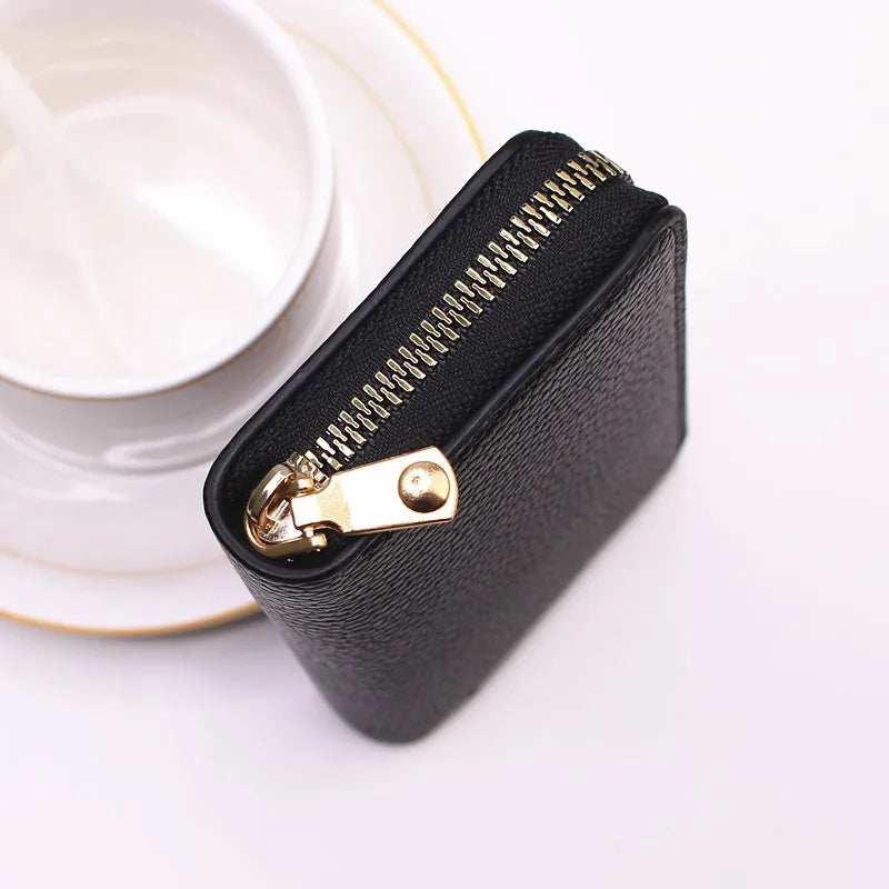 Compact Coin Purse Leather Business Credit Card Case Holder Travel Wallet for Women 20 Card Slots Small Card Pouch with