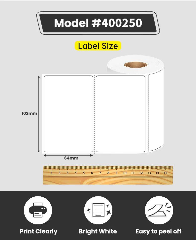 4" x 2.5" Affordabel Direct Thermal Labels 102x64mm 620 label per roll water oil alcohol resistance for shipping use