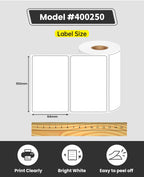 4" x 2.5" Affordabel Direct Thermal Labels 102x64mm 620 label per roll water oil alcohol resistance for shipping use