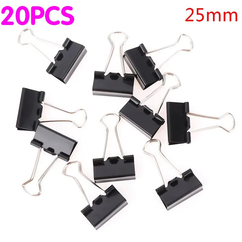 10/20/30/40/50Pcs Black Metal Binder Clips 25mm/ 32mm Notes Letter Paper Clip Office Supplies Binding Securing