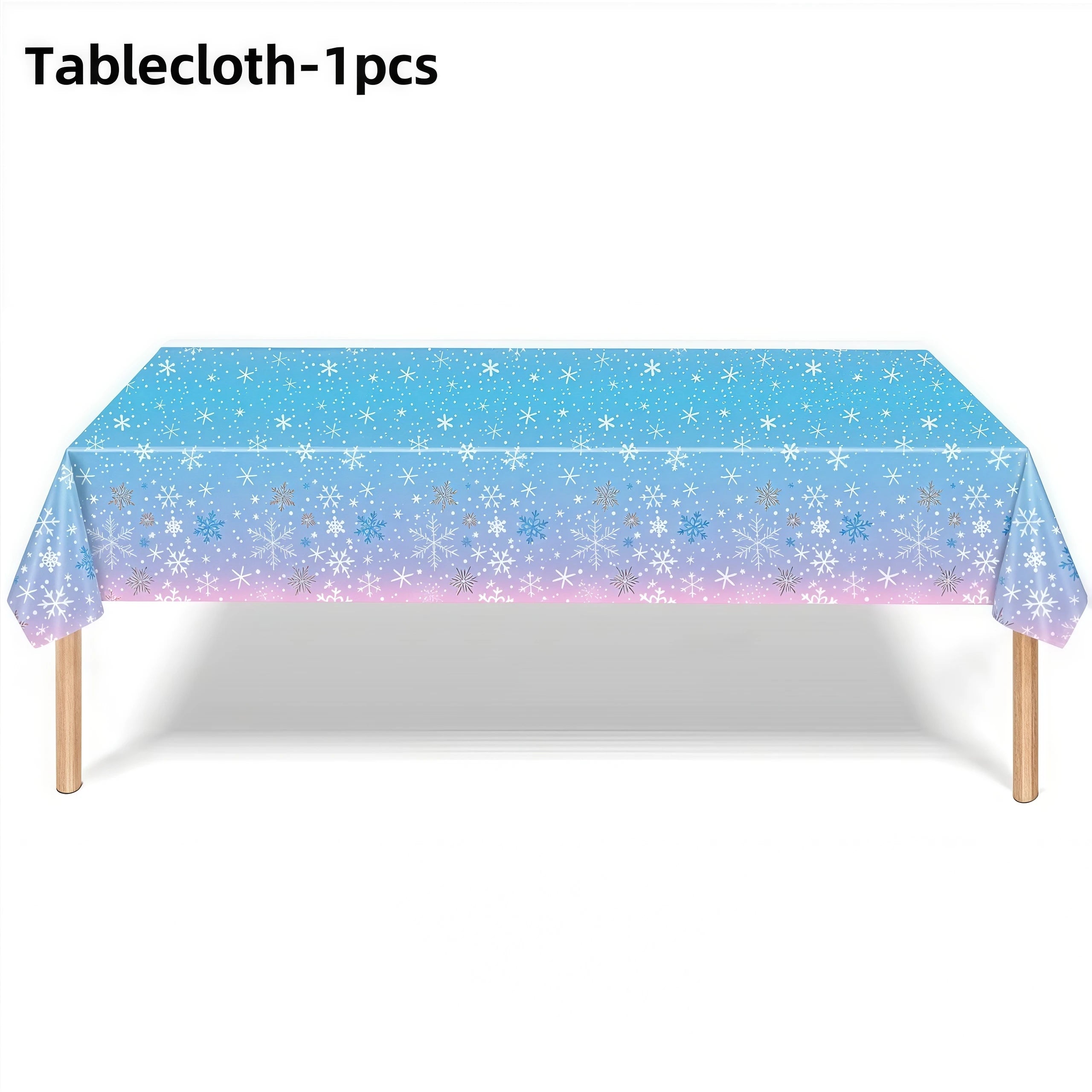 Christmas Snowflake Party Supplies Tableware Set Cups Plates Napkins Tablecloth Blue Purple Snowflake Birthday Decoration Props