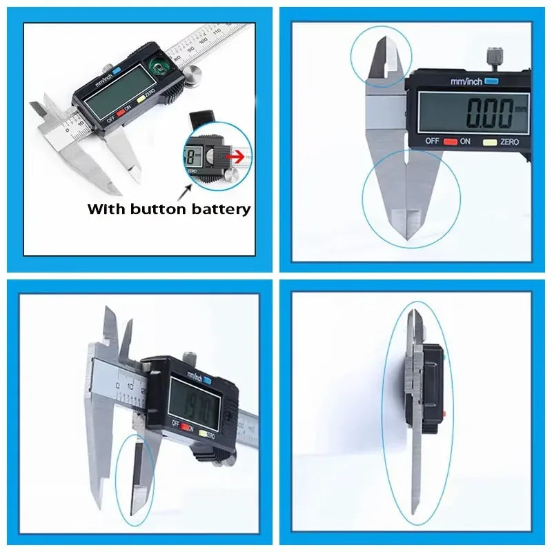 High Precision Digital Caliper - Electronic Display Thickness Gauge - Industrial Grade Stainless Steel Precision Measuring Tool