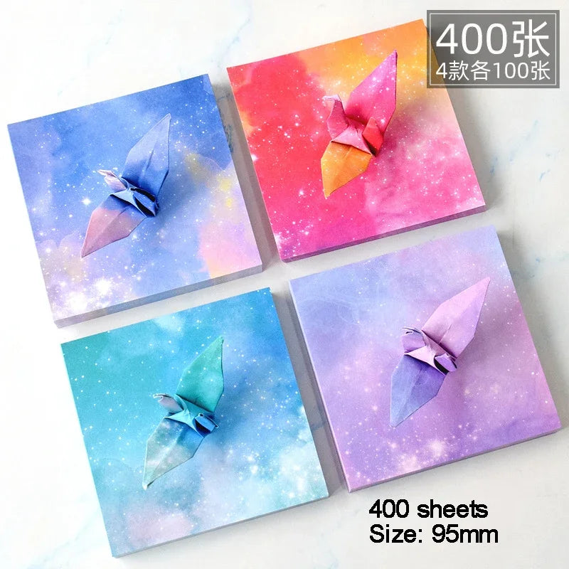 400Sheets Origami Paper Craft Folding Lucky Wish Paper Crane Craft Double Sided Folding Lucky Wish Paper DIY Color Scrapbooking