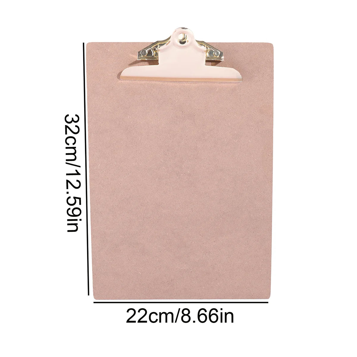 Wood Color Folder with Golden Metal Clip Different Sizes Portable Stylish Notes Ticket Holder Office School Stationery Supplies