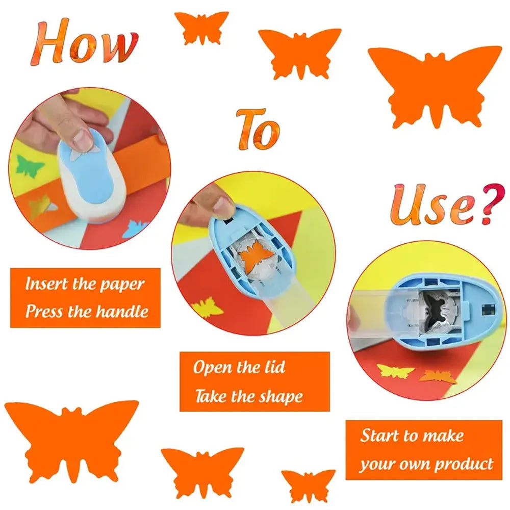 8/16/25/38/50mm Random Color Butterfly Shape Hole Punch, DIY Embossing Punch, Scrapbooking Machine, Paper Cutting Punch.