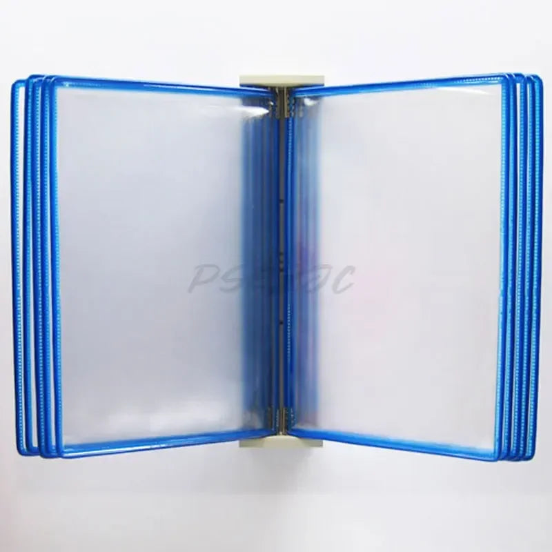 10 Page Flipping Folder A4 Wall Mounted Standard Operation Manual Data Display Rack PVC+metal Frame Material