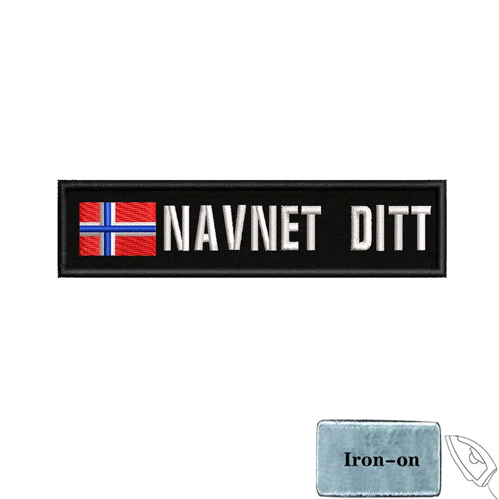 1PC 10cmX2.5cm Custom Name Flag Patch Stripes Badge Iron On Or Hook Loop Armband Germany Luxembourg Armenia Serbia Singapore
