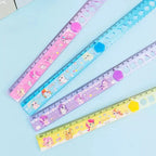 2Pcs Random 30cm Multi functional Foldable Ruler for Student Drawing Pattern Ruler