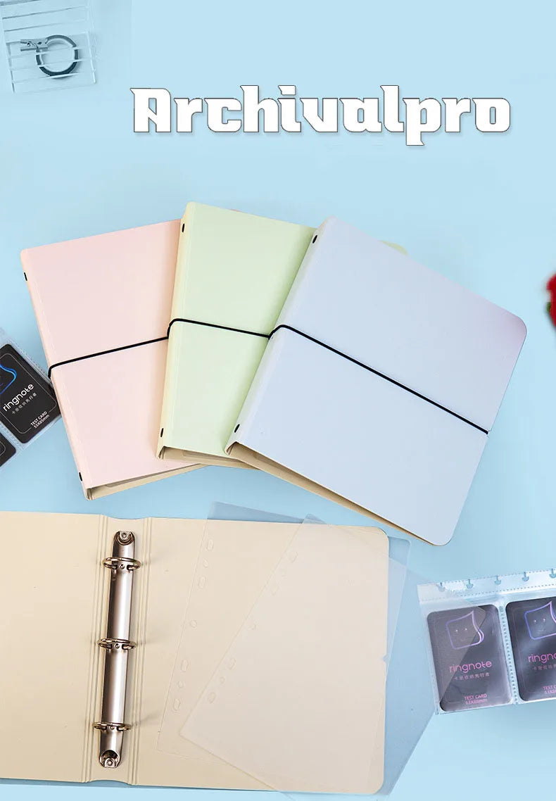 A5 3 Ring Binder Kpop Photocards Holder Photo Album Pocket Sleeves Clear Photo Card Collect Book Loose-leaf Binder Sheet Inserts