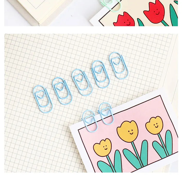 TUTU 50pcs /bag mini heart gold rose gold Color Clip Bookmark binder clip Office Accessories paper Clips Patchwork Clip H0481