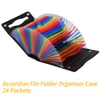 Accordian File Folder Organizer 24 Pockets Expanding File Case with Cover A4 Letter Size Document Organizer for Office School